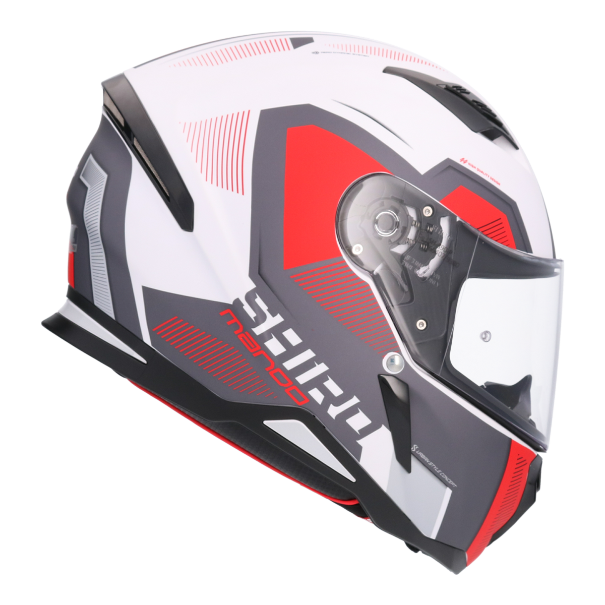 Casco SHIRO HUNTER SH-890 MANDO BLANCO ROJO MATE 6