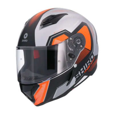 Casco SHIRO HUNTER SH-890 MANDO BLANCO NARANJA MATE