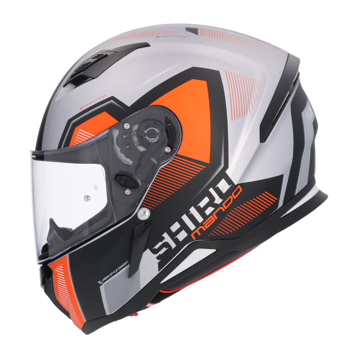 Casco SHIRO HUNTER SH-890 MANDO BLANCO NARANJA MATE 4