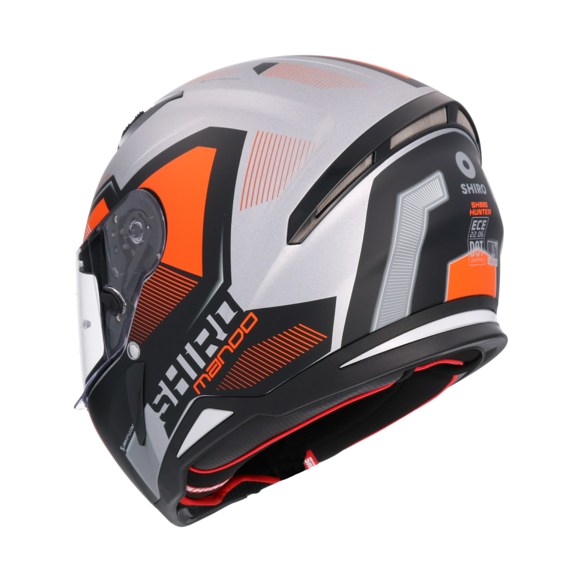 Casco SHIRO HUNTER SH-890 MANDO BLANCO NARANJA MATE 3