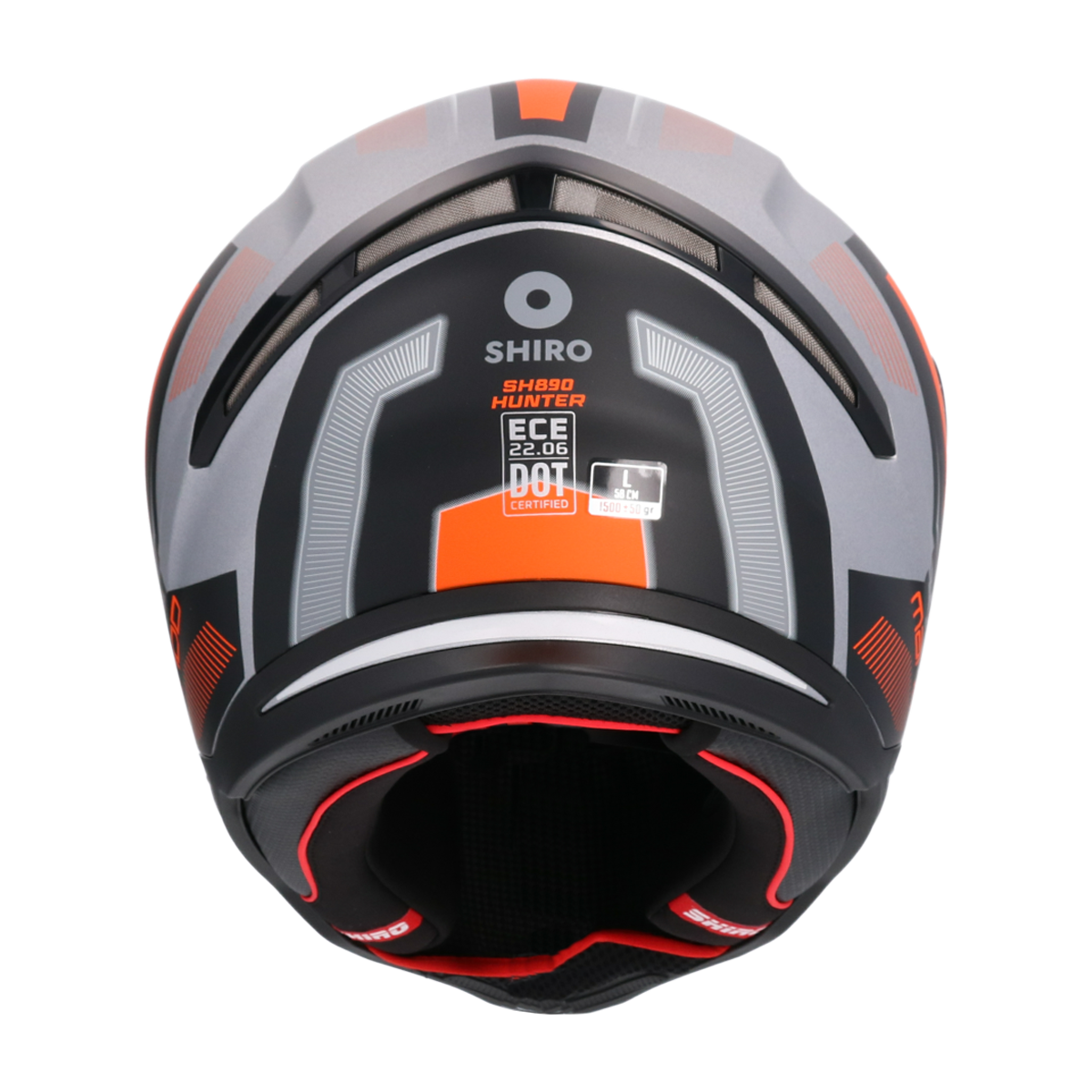 Casco SHIRO HUNTER SH-890 MANDO BLANCO NARANJA MATE 2