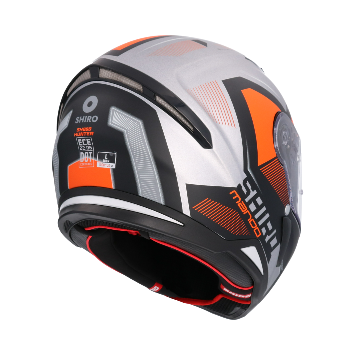 Casco SHIRO HUNTER SH-890 MANDO BLANCO NARANJA MATE 1