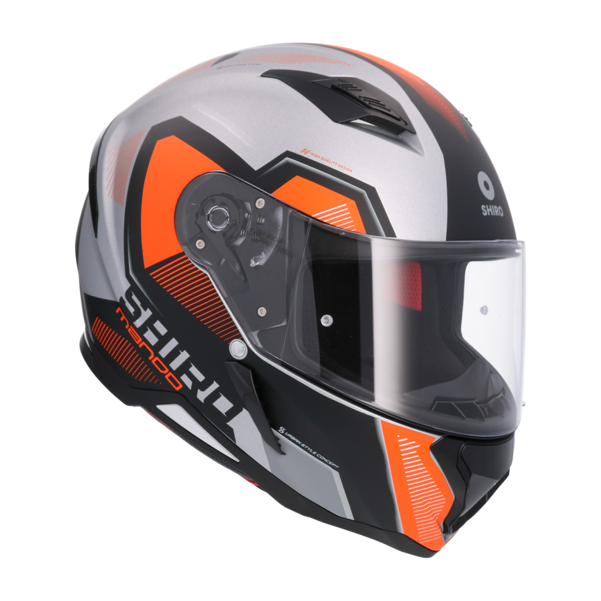 Casco SHIRO HUNTER SH-890 MANDO BLANCO NARANJA MATE 6