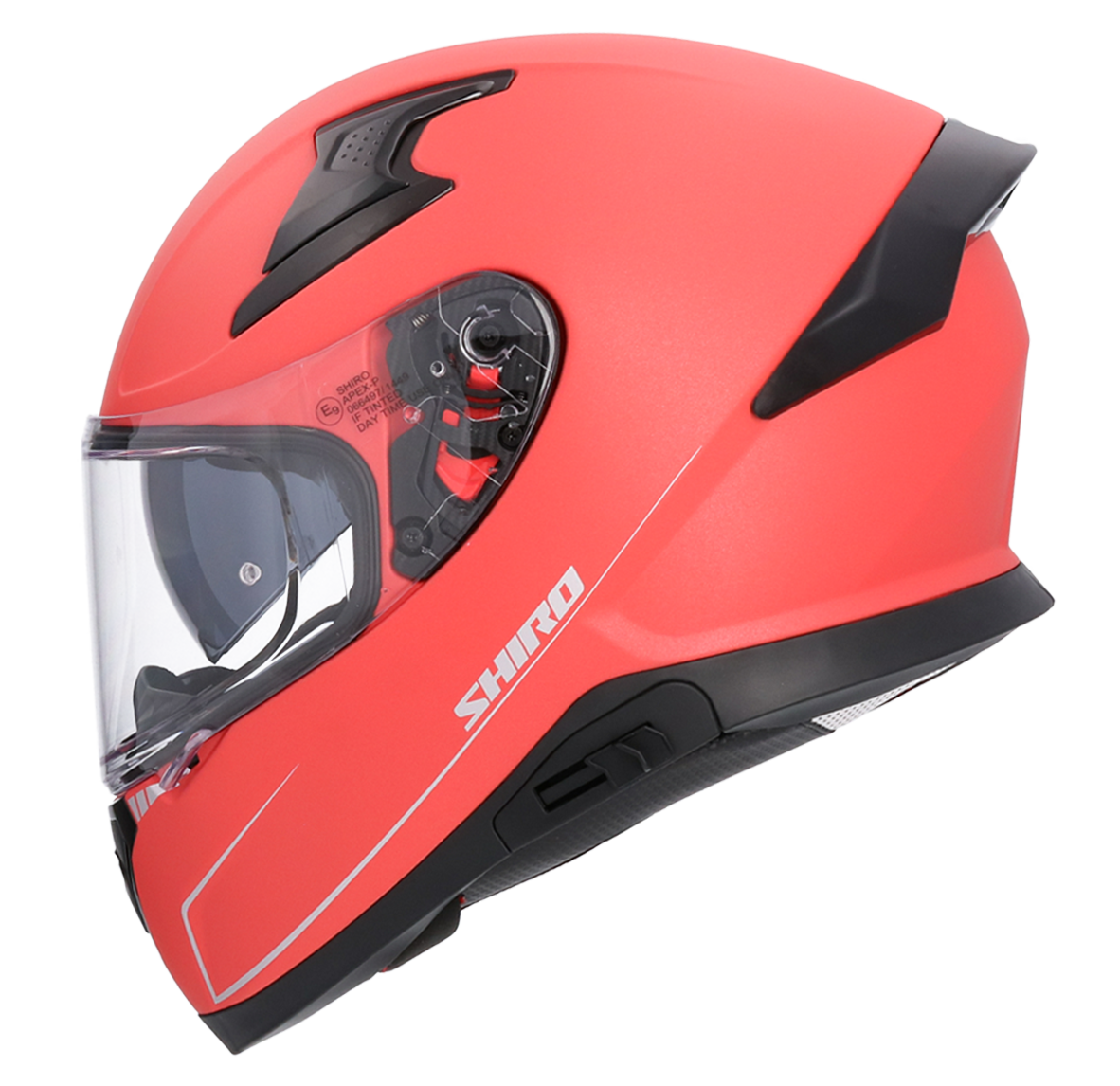 Casco SHIRO KATANA SOLID ROJO MATE + Pantalla Oscura Regalo 4
