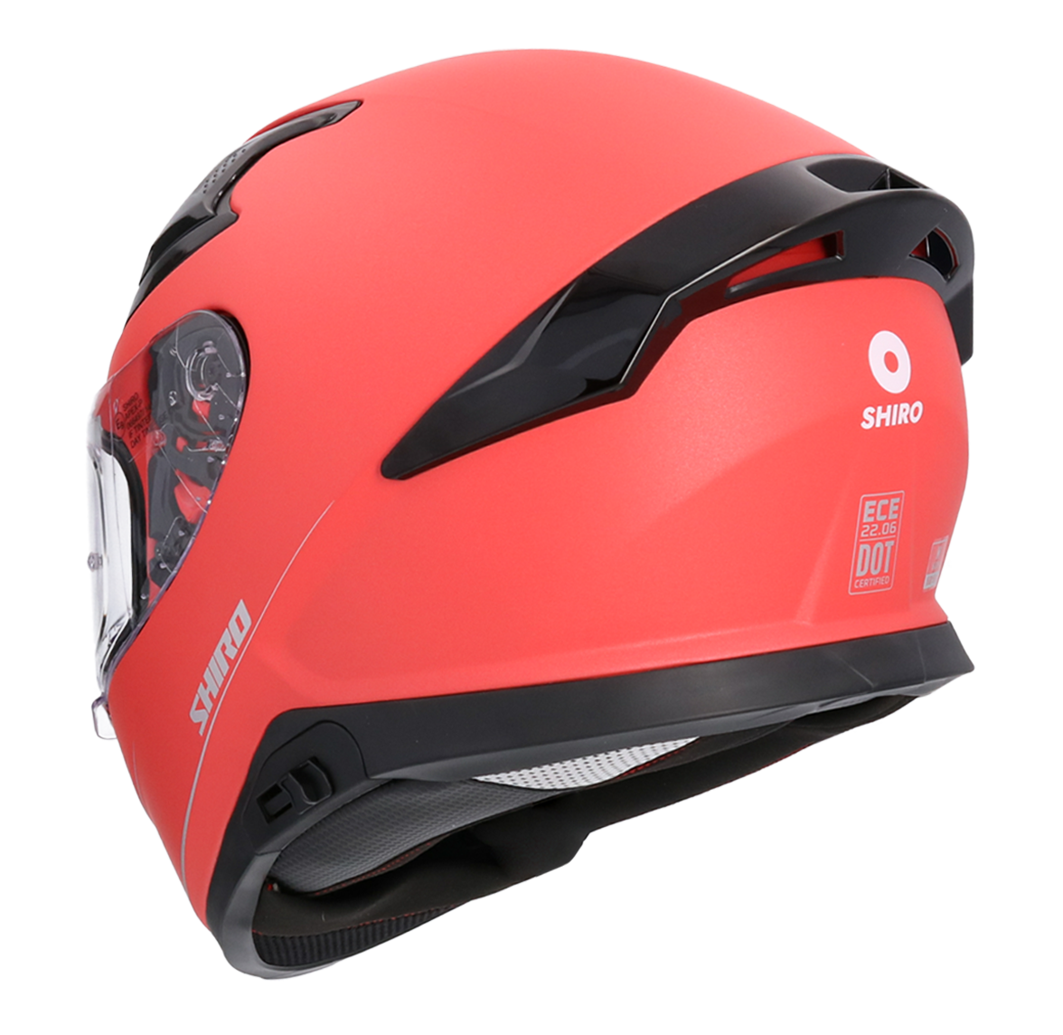 Casco SHIRO KATANA SOLID ROJO MATE + Pantalla Oscura Regalo 1