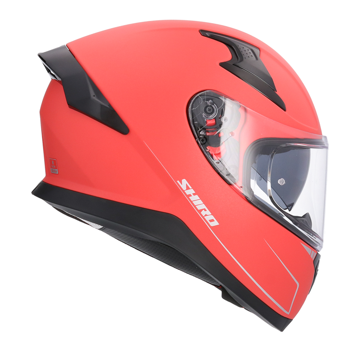 Casco SHIRO KATANA SOLID ROJO MATE + Pantalla Oscura Regalo 2