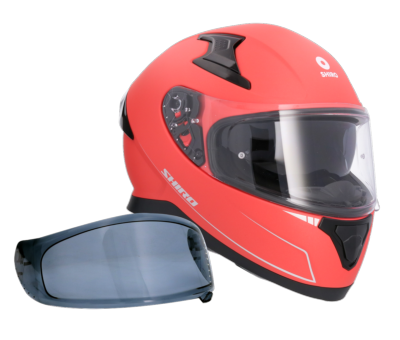 Casco SHIRO KATANA SOLID ROJO MATE + Pantalla Oscura Regalo