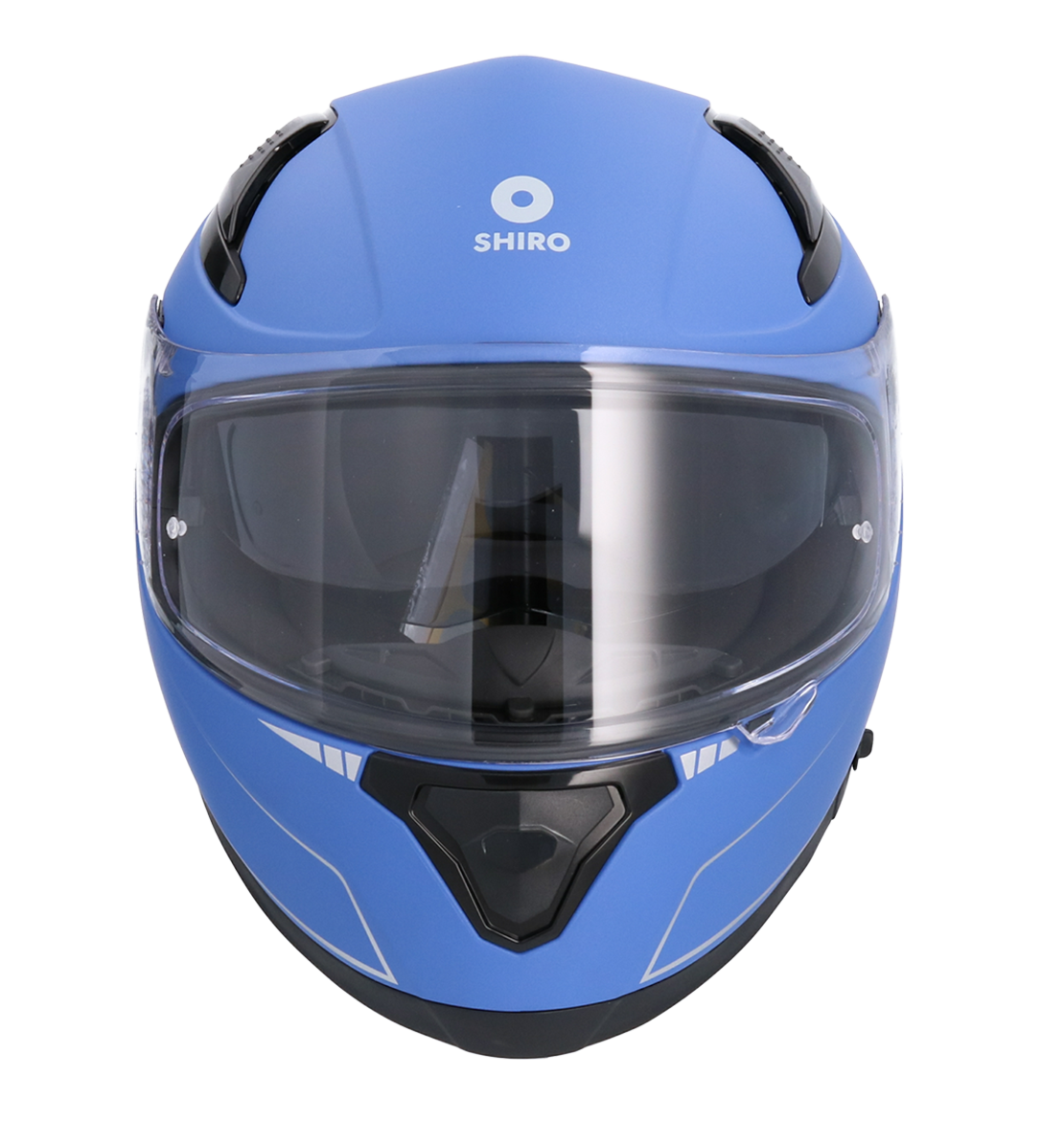 Casco SHIRO KATANA SOLID AZUL MATE + Pantalla Oscura Regalo 7