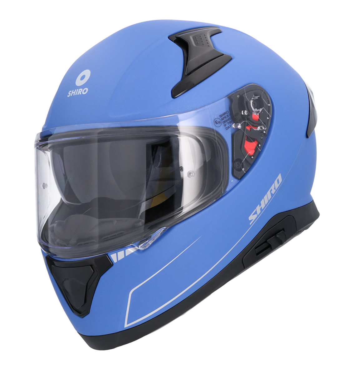 Casco SHIRO KATANA SOLID AZUL MATE + Pantalla Oscura Regalo 4