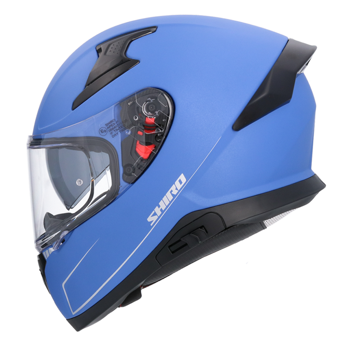 Casco SHIRO KATANA SOLID AZUL MATE + Pantalla Oscura Regalo 6