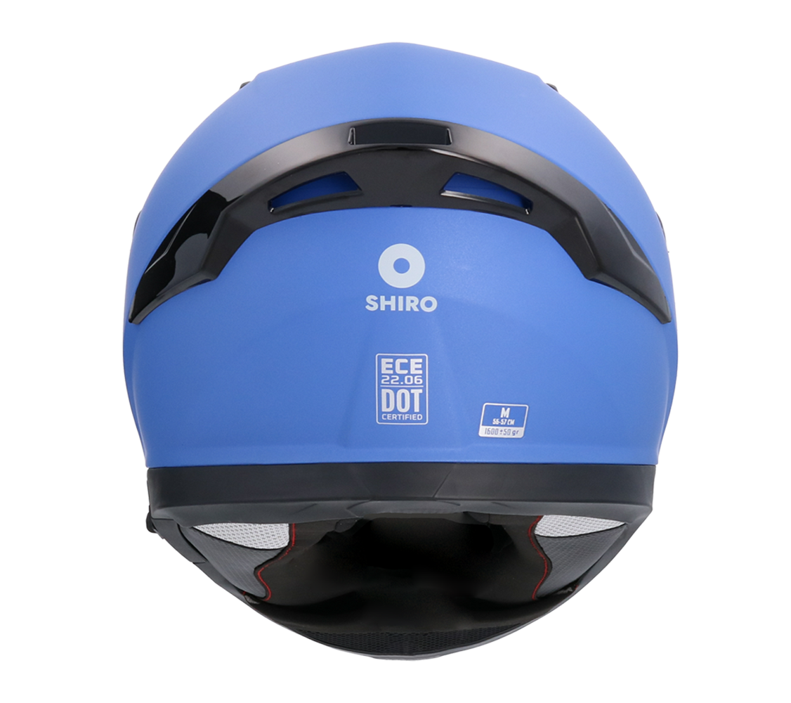 Casco SHIRO KATANA SOLID AZUL MATE + Pantalla Oscura Regalo 5