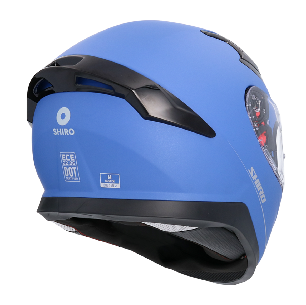 Casco SHIRO KATANA SOLID AZUL MATE + Pantalla Oscura Regalo 2