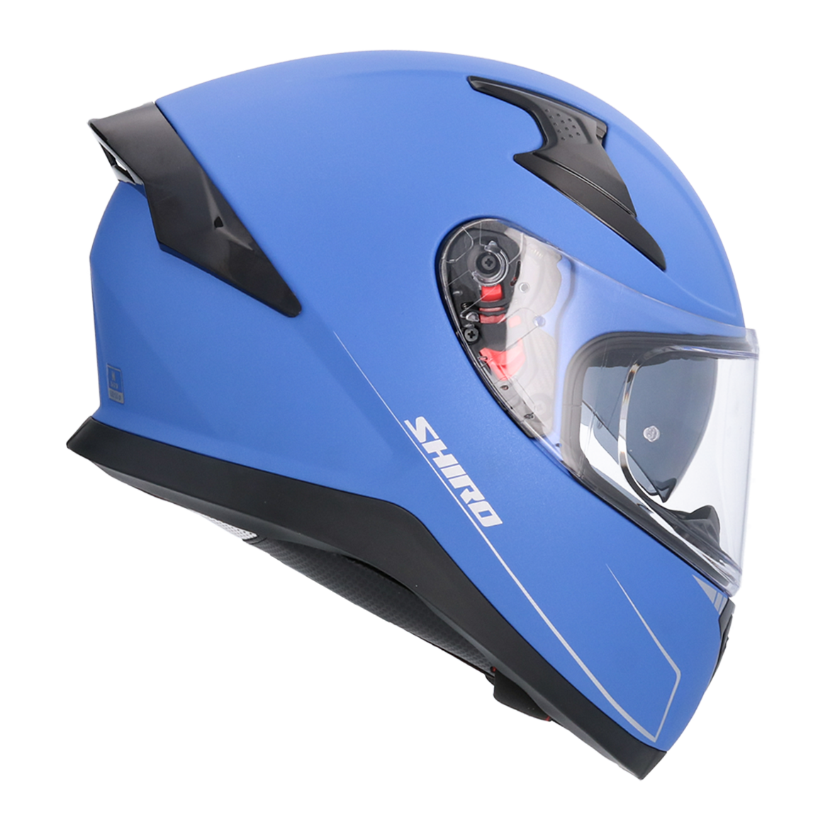 Casco SHIRO KATANA SOLID AZUL MATE + Pantalla Oscura Regalo 3