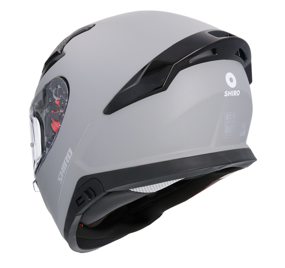 Casco SHIRO KATANA SOLID TITANIO MATE + Pantalla Oscura Regalo 1