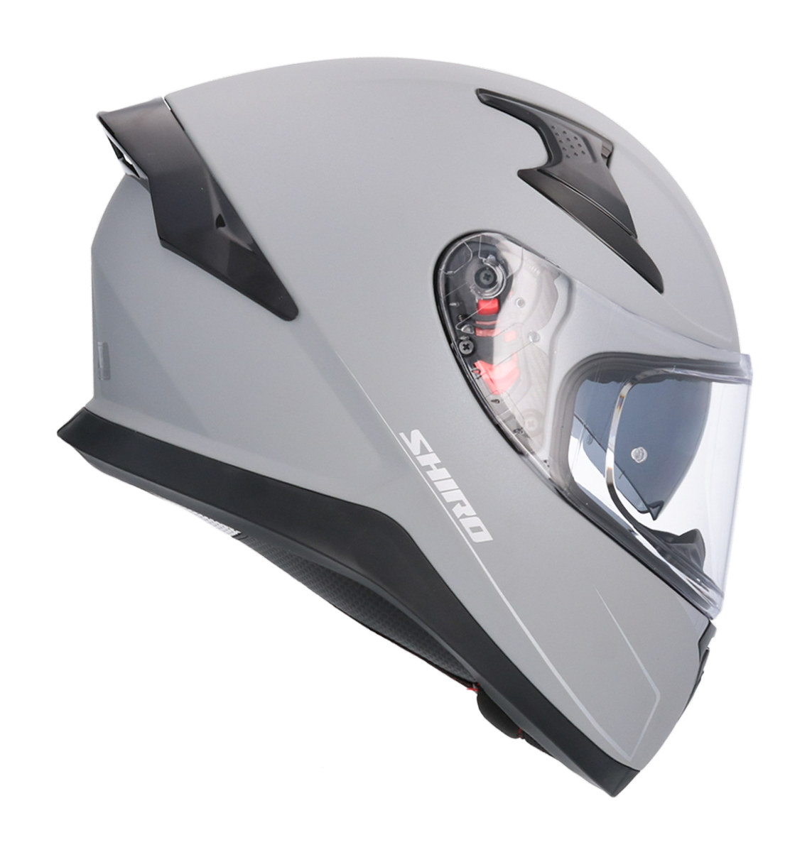 Casco SHIRO KATANA SOLID TITANIO MATE + Pantalla Oscura Regalo 2