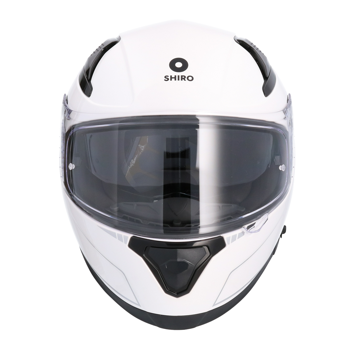 Casco SHIRO KATANA SOLID BLANCO PERLA + Pantalla Oscura Regalo 2
