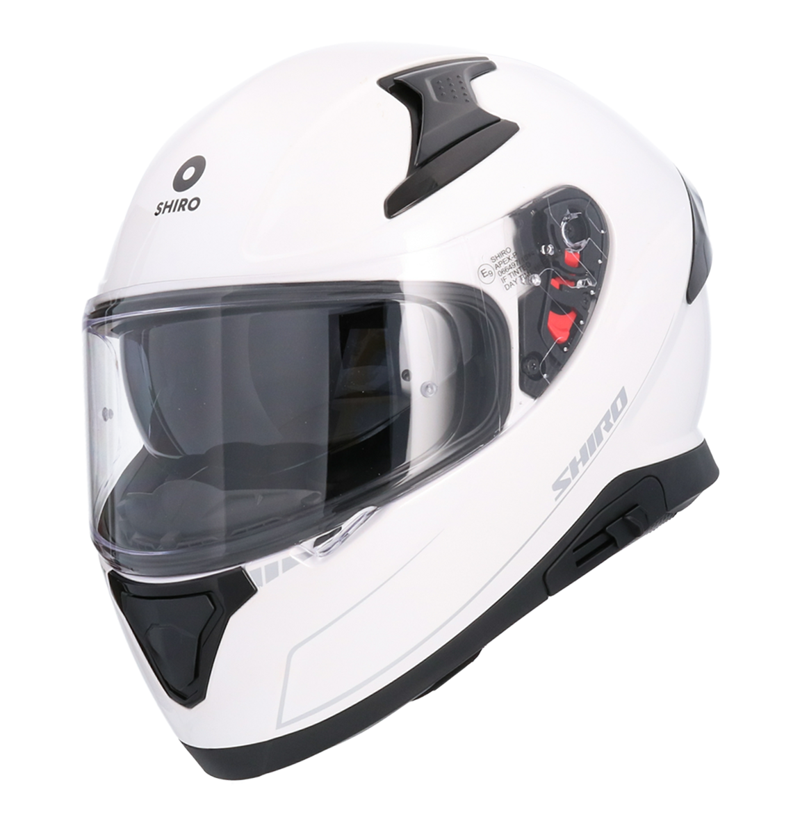 Casco SHIRO KATANA SOLID BLANCO PERLA + Pantalla Oscura Regalo 6