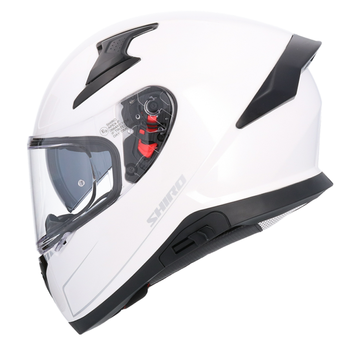 Casco SHIRO KATANA SOLID BLANCO PERLA + Pantalla Oscura Regalo 1
