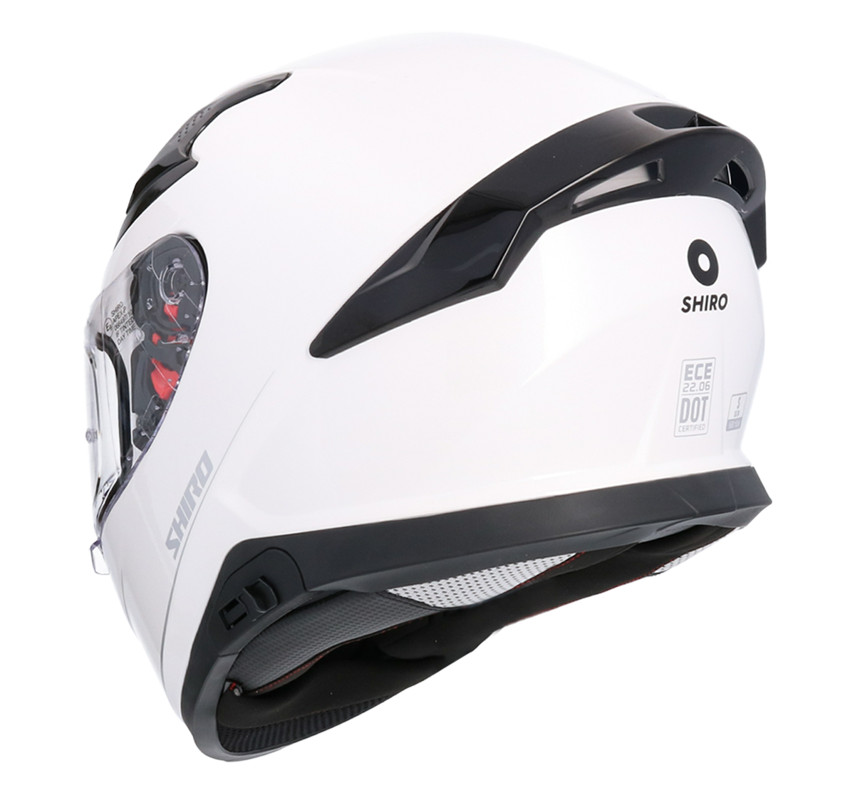 Casco SHIRO KATANA SOLID BLANCO PERLA + Pantalla Oscura Regalo 7