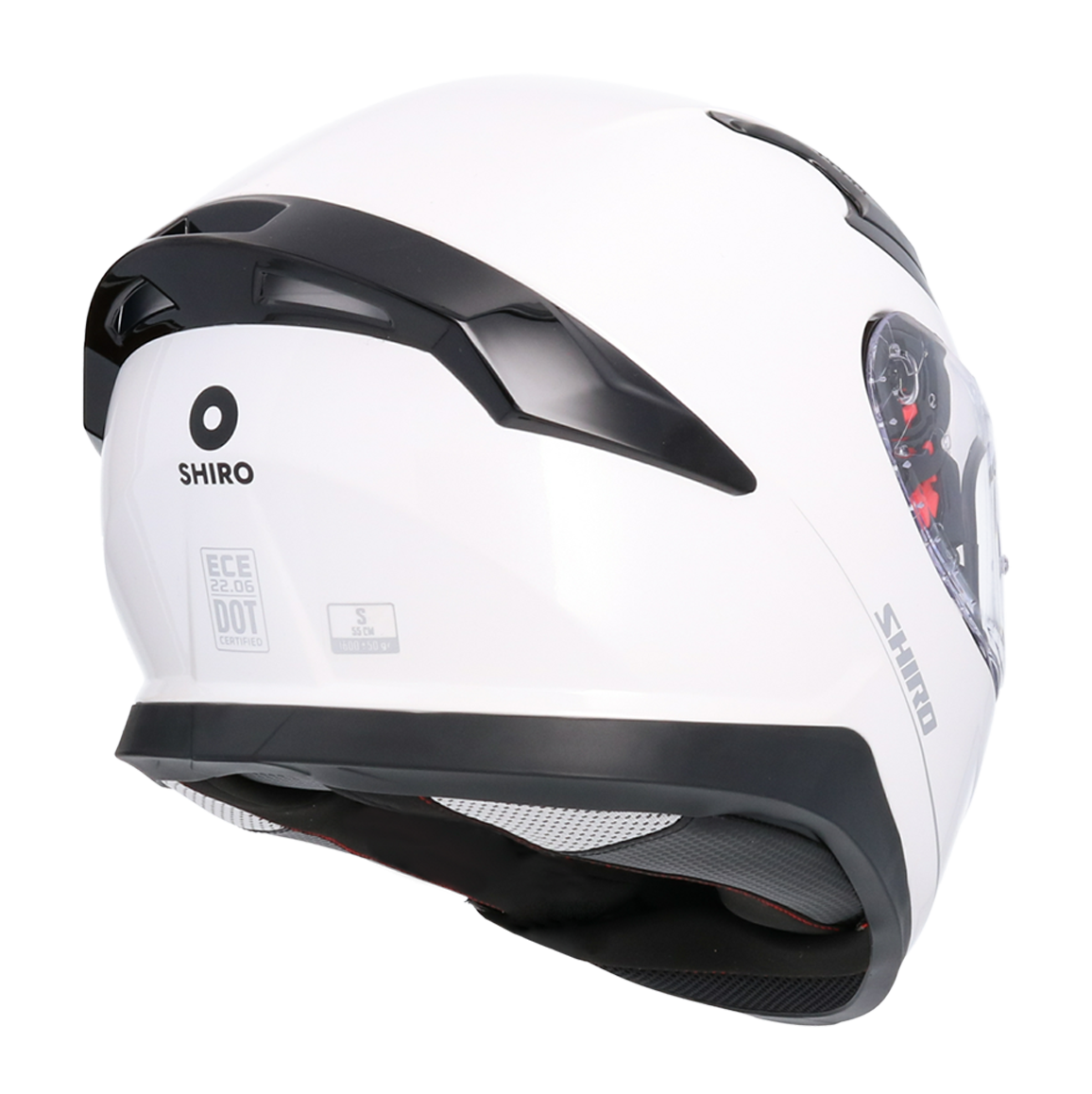 Casco SHIRO KATANA SOLID BLANCO PERLA + Pantalla Oscura Regalo 5