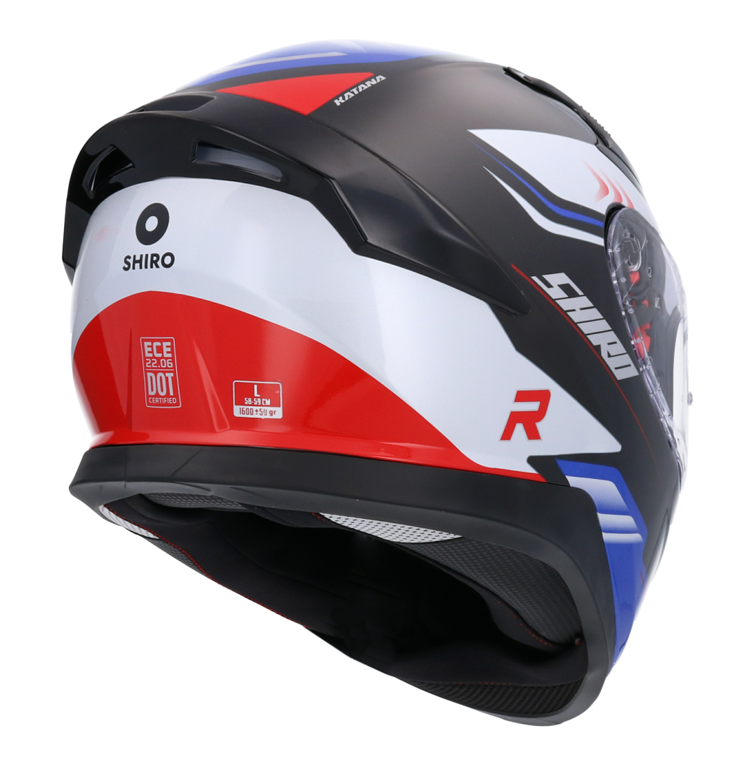Casco SHIRO KATANA ORBE AZUL + Pantalla Oscura Regalo 7