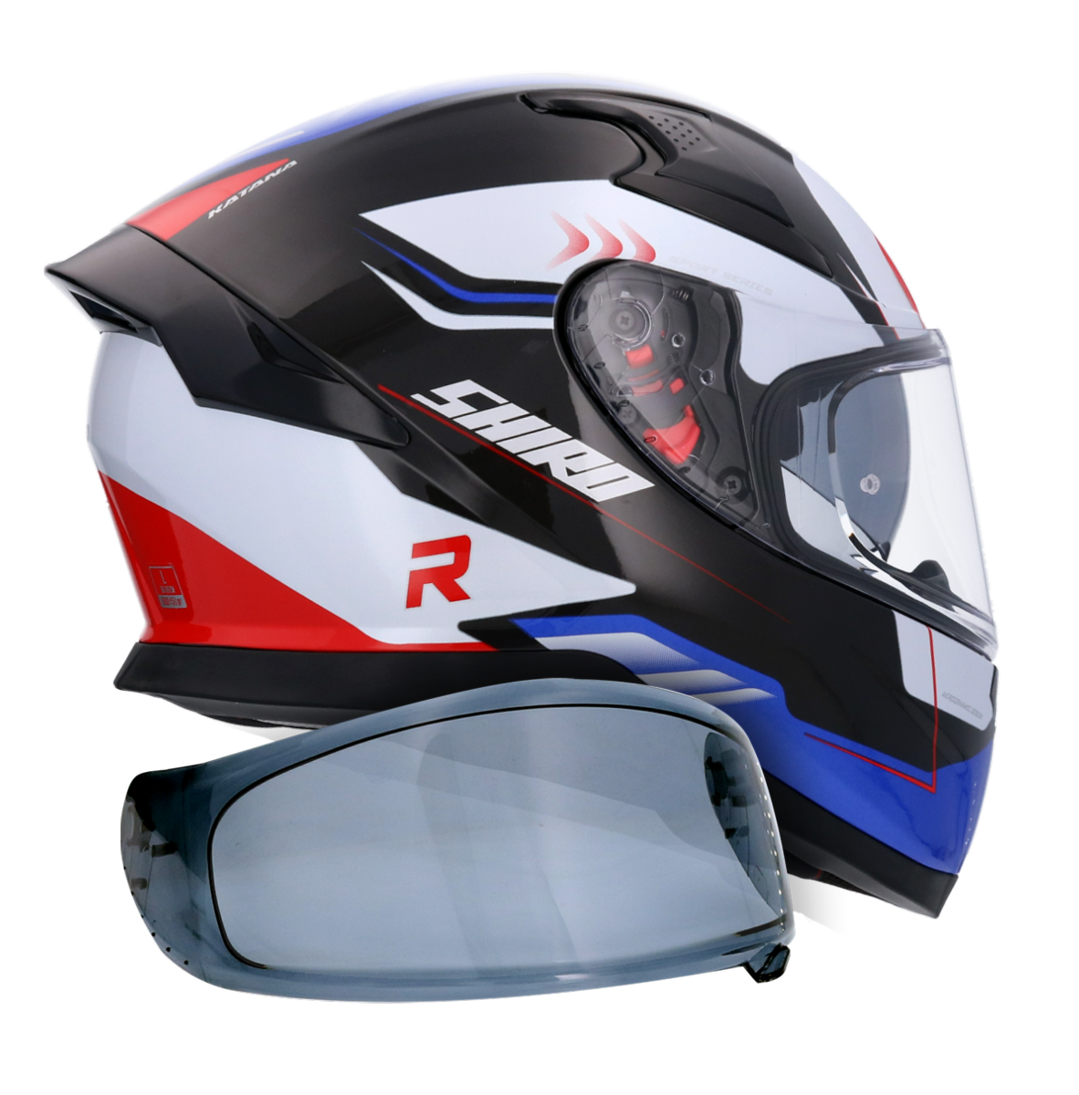 Casco SHIRO KATANA ORBE AZUL + Pantalla Oscura Regalo