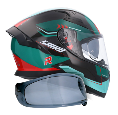 Casco SHIRO KATANA ORBE VERDE + Pantalla Oscura Regalo