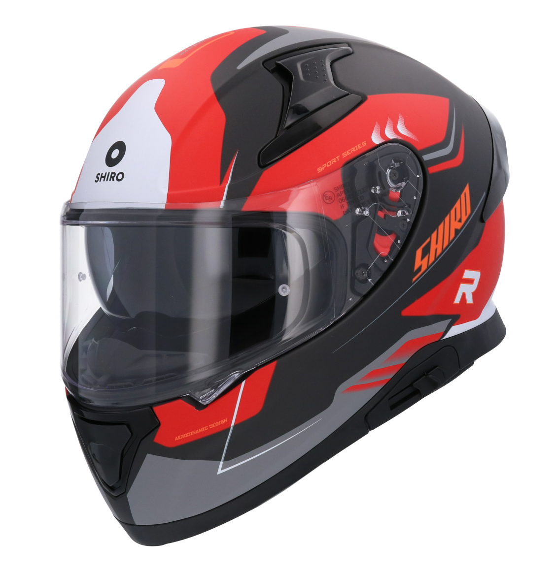 Casco SHIRO KATANA ORBE ROJO + Pantalla Oscura Regalo 3
