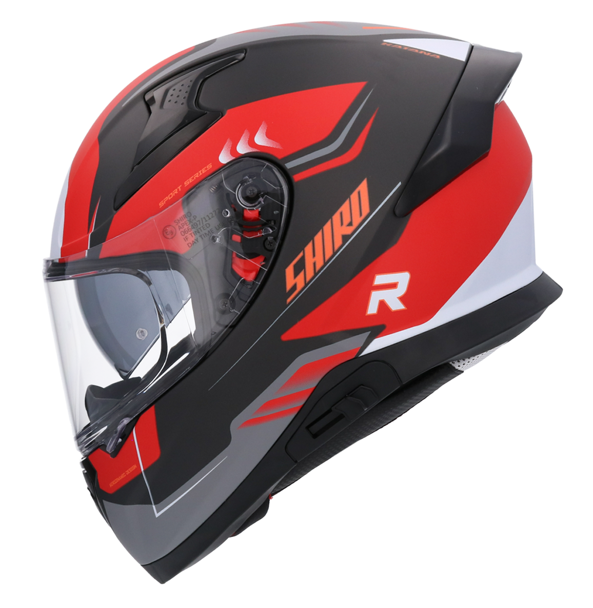 Casco SHIRO KATANA ORBE ROJO + Pantalla Oscura Regalo 4
