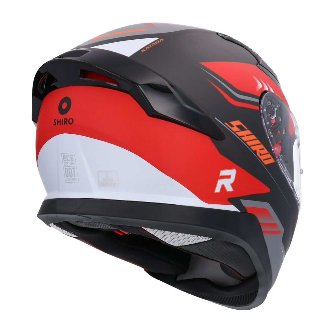 Casco SHIRO KATANA ORBE ROJO + Pantalla Oscura Regalo 5