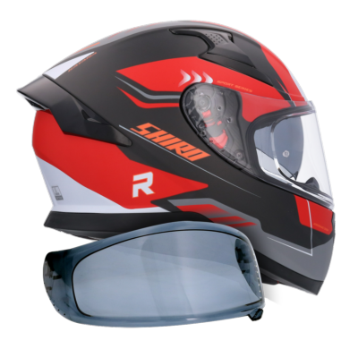 Casco SHIRO KATANA ORBE ROJO + Pantalla Oscura Regalo
