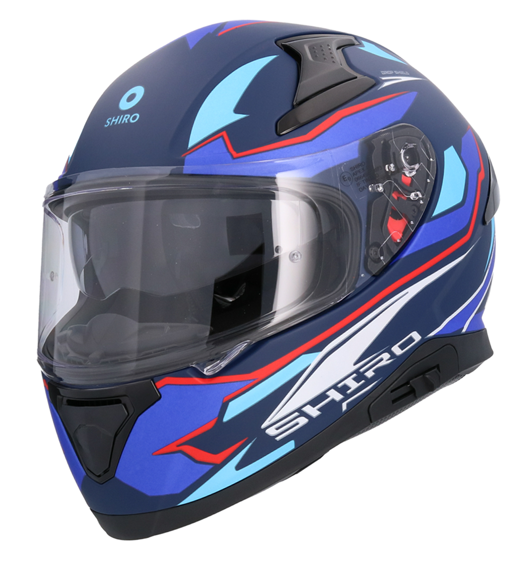 Casco SHIRO KATANA SHARP AZUL MATE + Pantalla Oscura Regalo 1