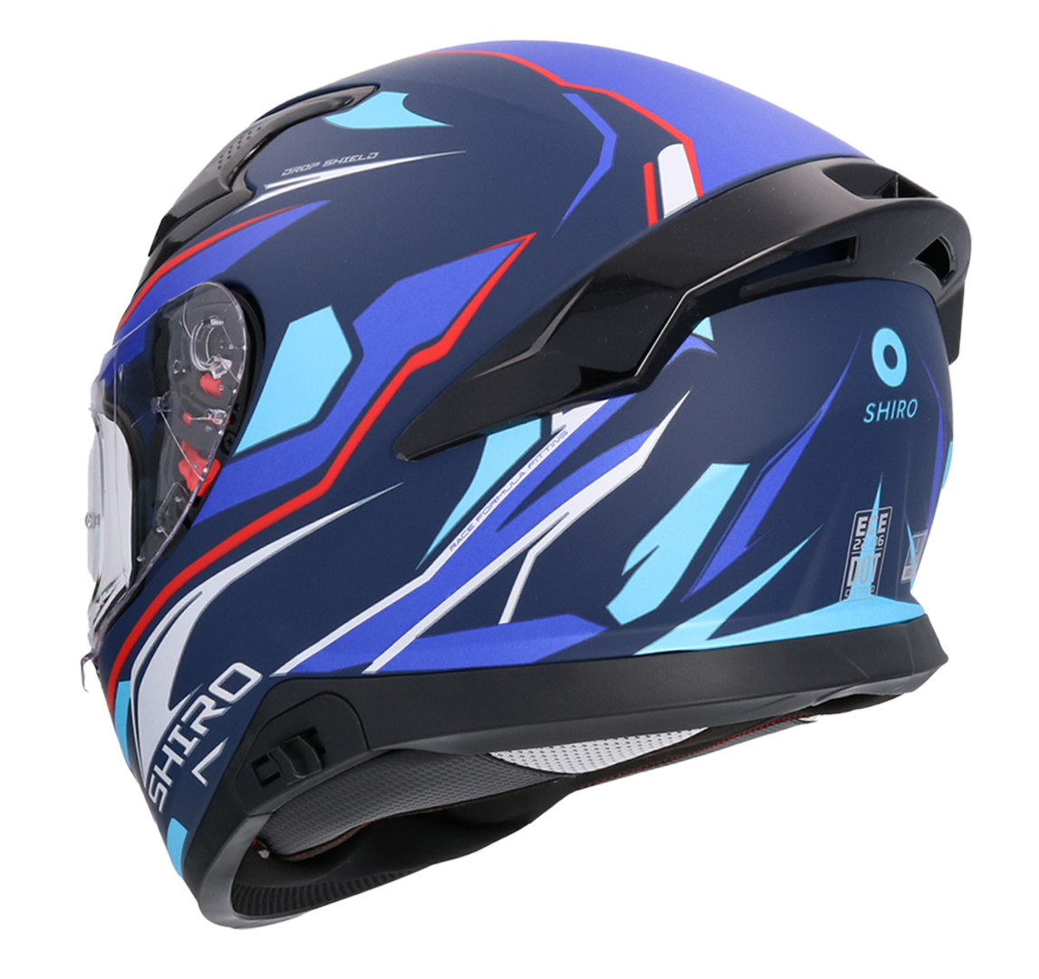 Casco SHIRO KATANA SHARP AZUL MATE + Pantalla Oscura Regalo 2