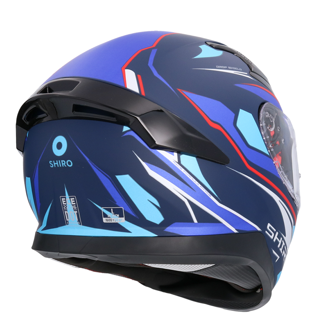 Casco SHIRO KATANA SHARP AZUL MATE + Pantalla Oscura Regalo 7