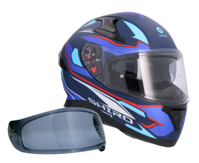 Casco SHIRO KATANA SHARP AZUL MATE + Pantalla Oscura Regalo