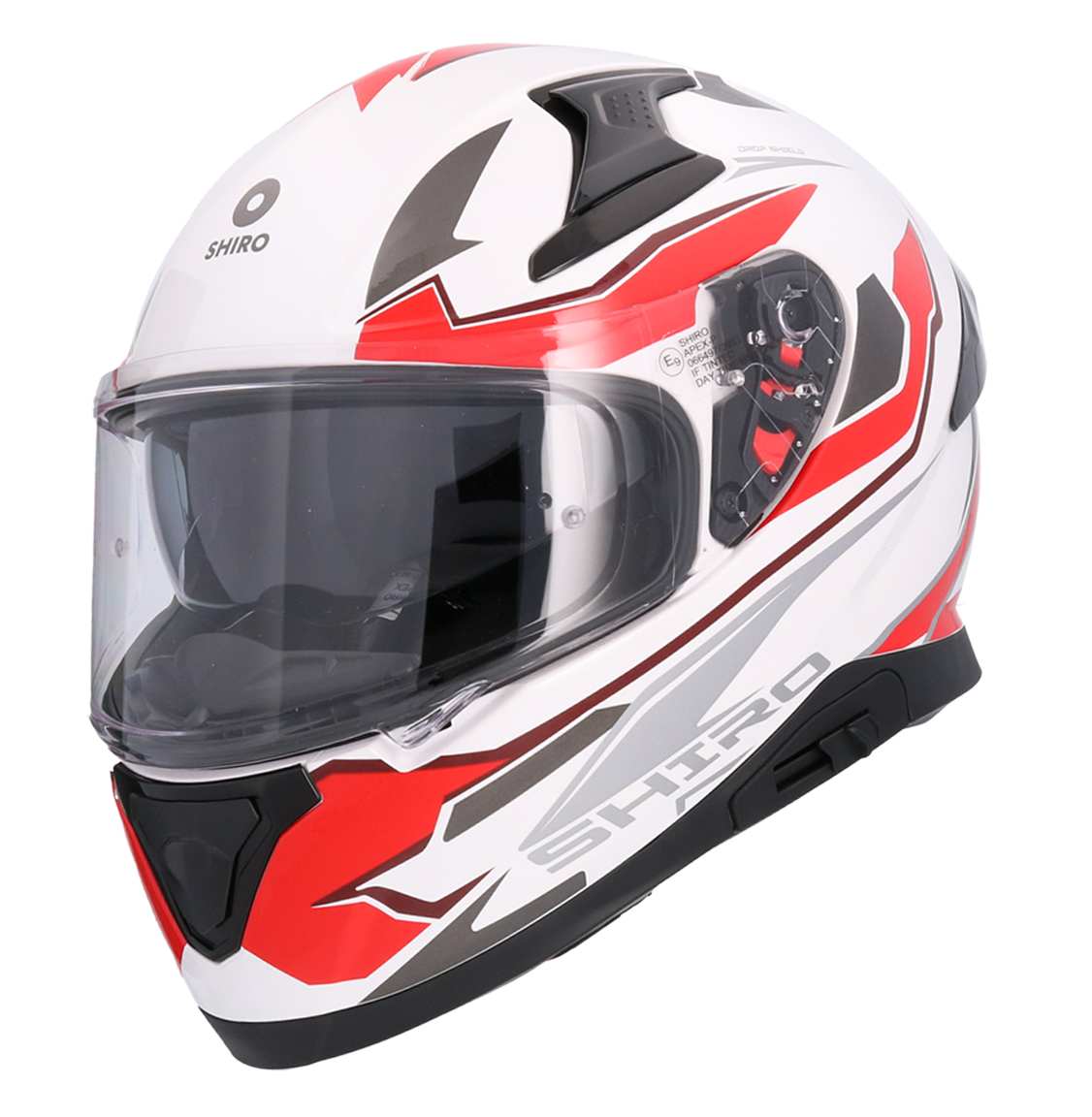 Casco SHIRO KATANA SHARP BLANCO ROJO + Pantalla Oscura Regalo 5