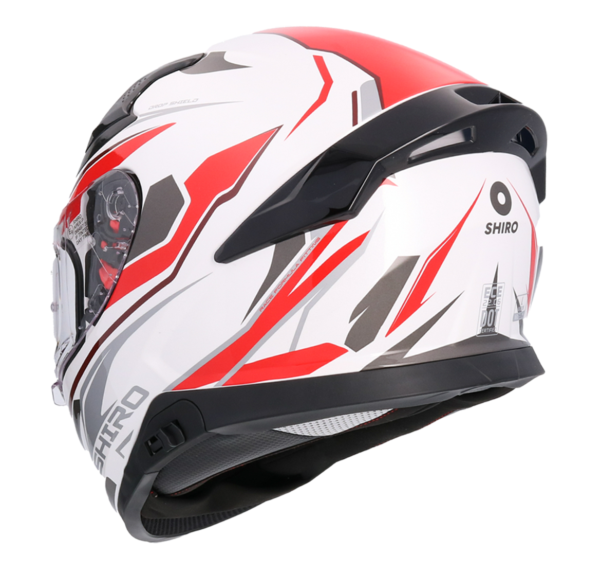 Casco SHIRO KATANA SHARP BLANCO ROJO + Pantalla Oscura Regalo 2