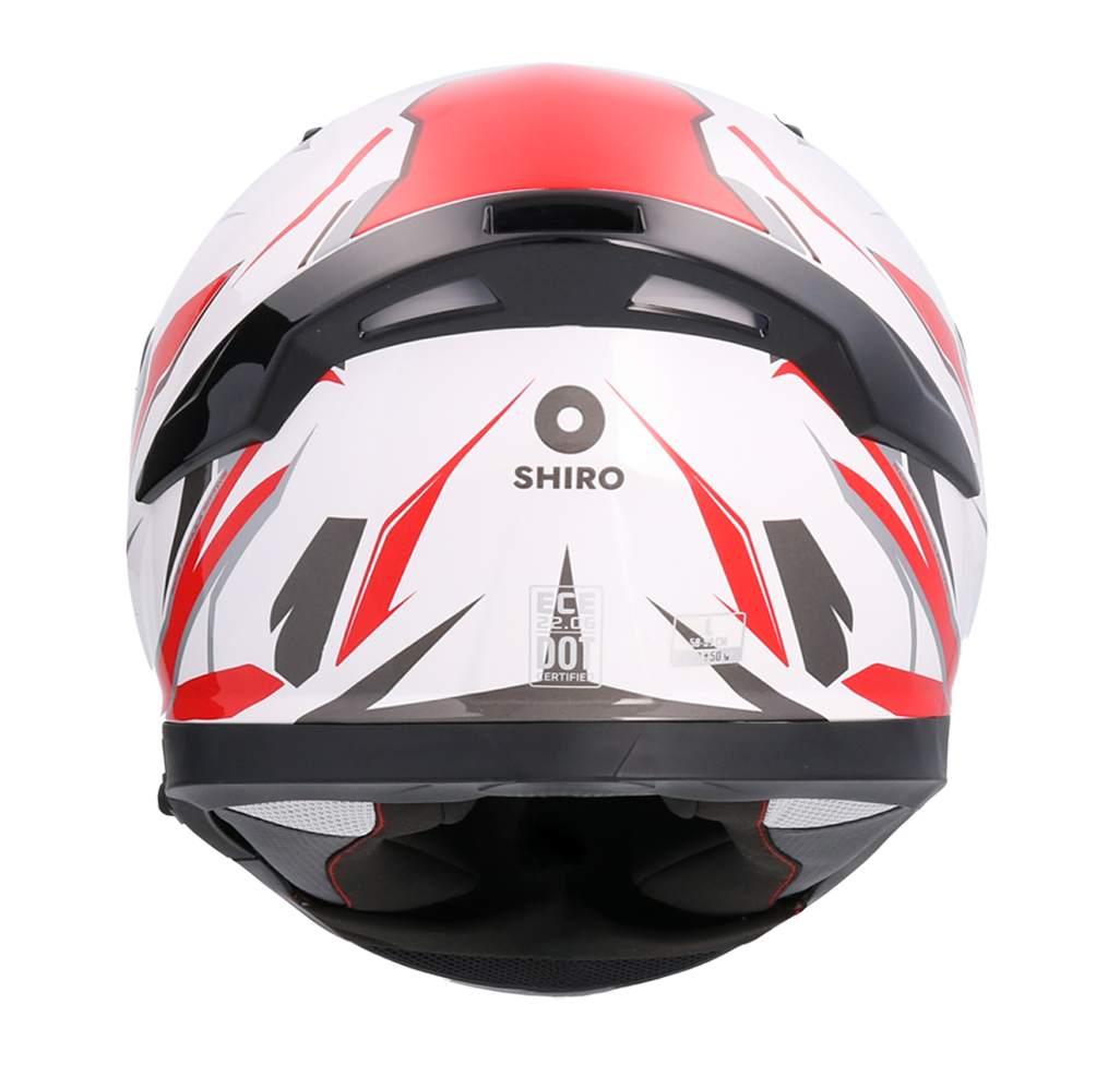 Casco SHIRO KATANA SHARP BLANCO ROJO + Pantalla Oscura Regalo 3