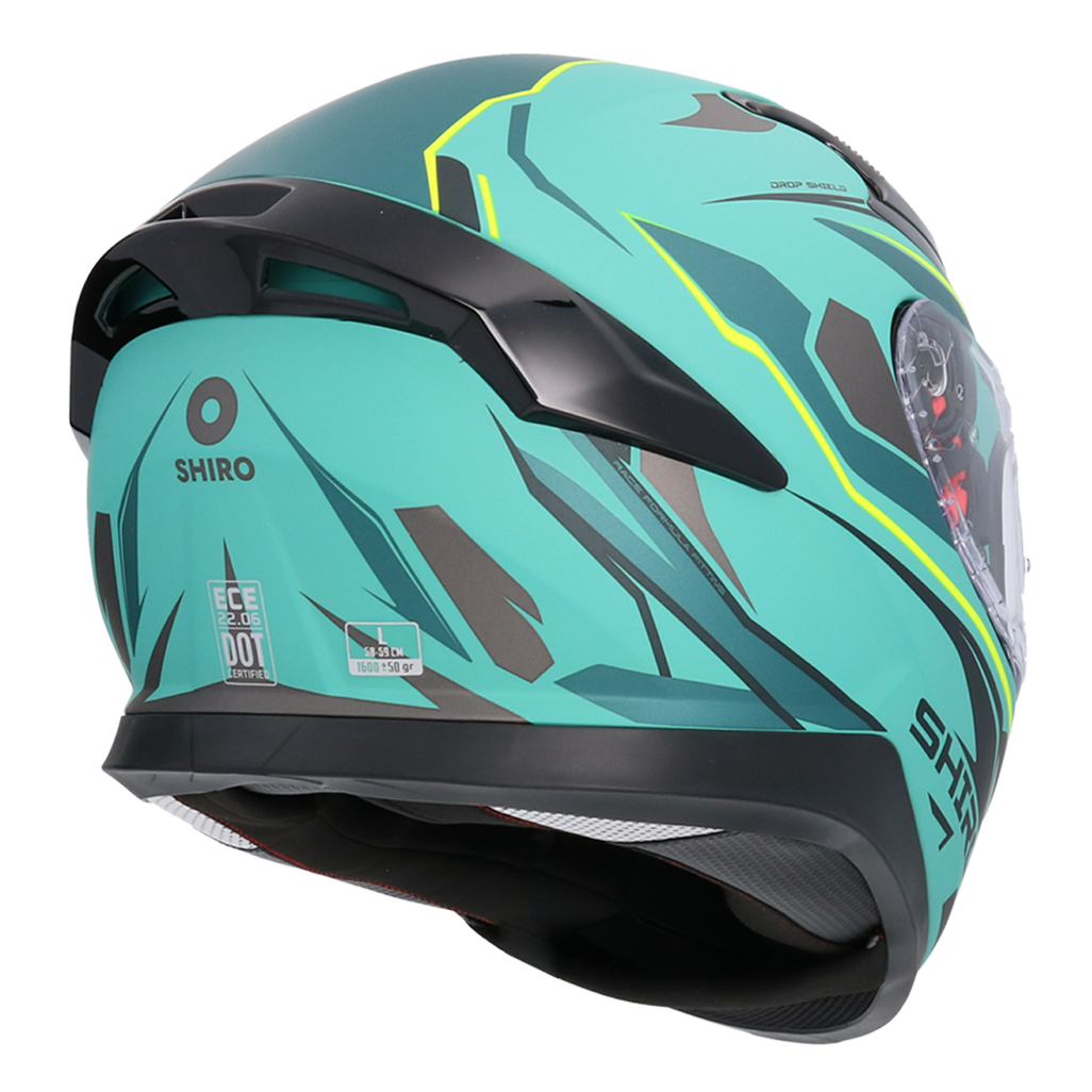 Casco SHIRO KATANA SHARP VERDE MATE + Pantalla Oscura Regalo 3