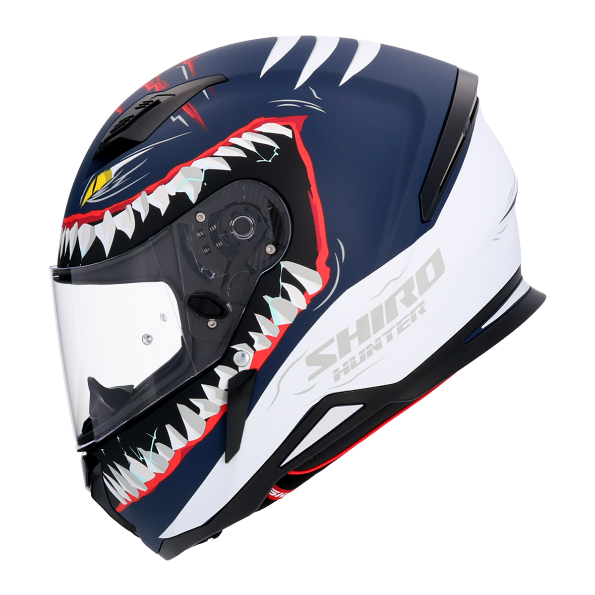 Casco SHIRO HUNTER SHARK AZUL MATE 5