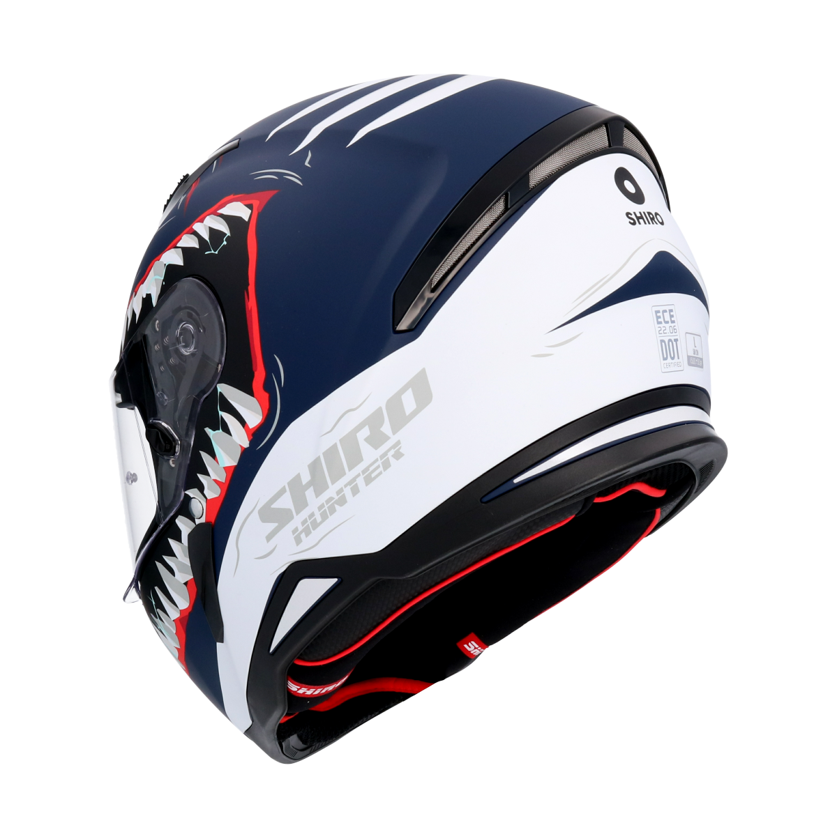 Casco SHIRO HUNTER SHARK AZUL MATE 6