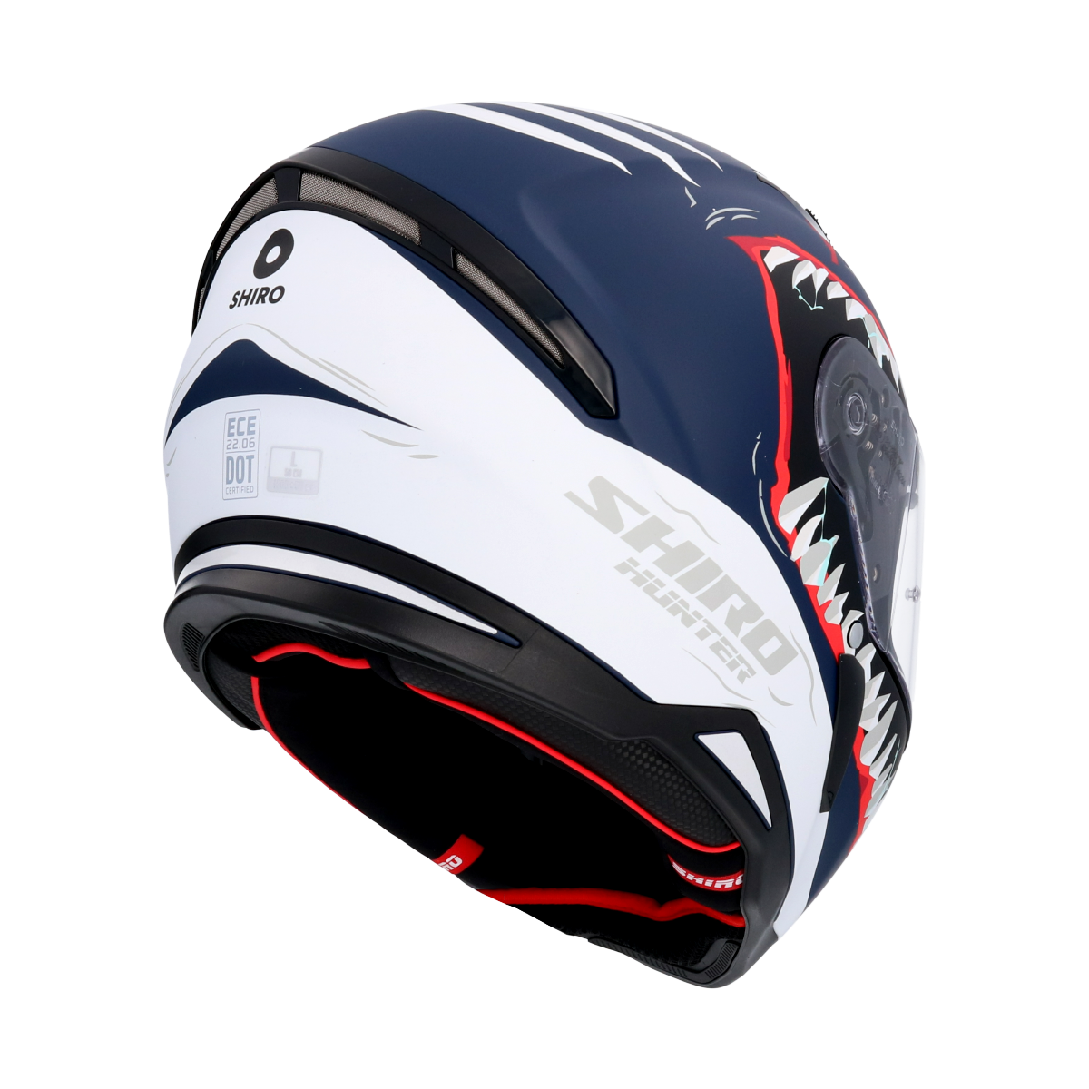 Casco SHIRO HUNTER SHARK AZUL MATE 2