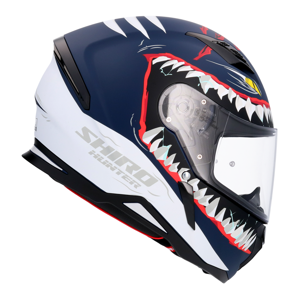 Casco SHIRO HUNTER SHARK AZUL MATE 7
