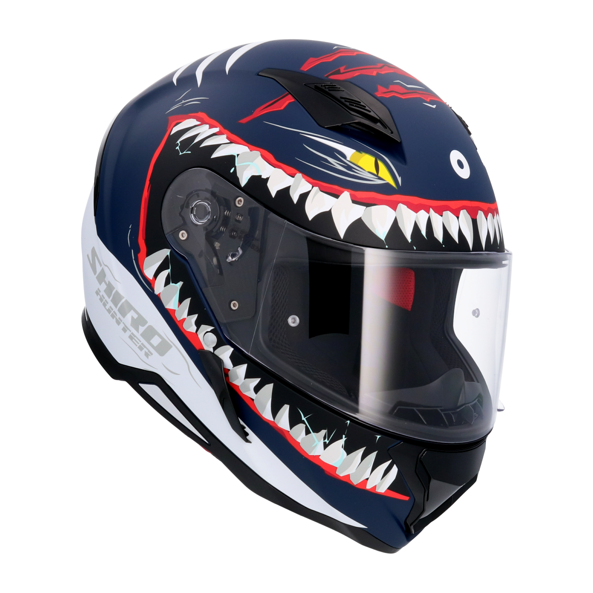 Casco SHIRO HUNTER SHARK AZUL MATE 4