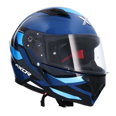 casco axor cornet negro azul integral moto deportivo