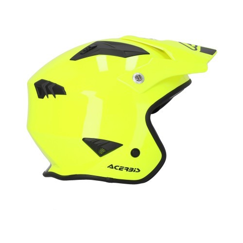 Casco jet Acerbis Aria amarillo fluor vista frontal