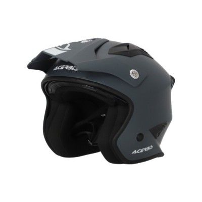 Casco Acerbis Jet Aria gris oscuro vista lateral ventilación