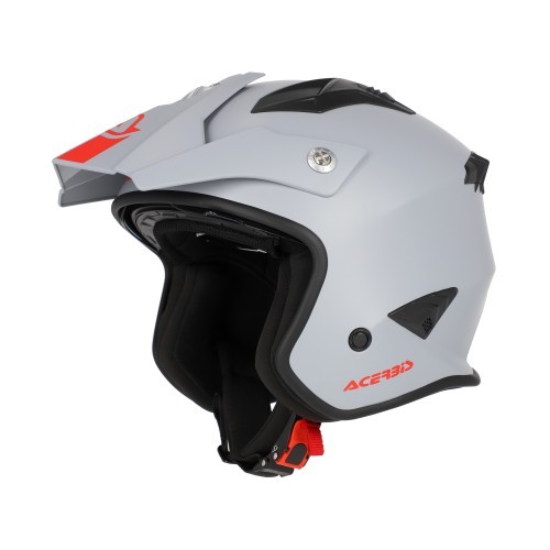 Casco Acerbis Jet Aria gris claro vista lateral ventilación
