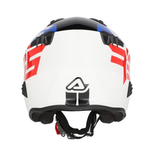 Casco trial Acerbis Aria Graphic diseño blanco azul rojo
