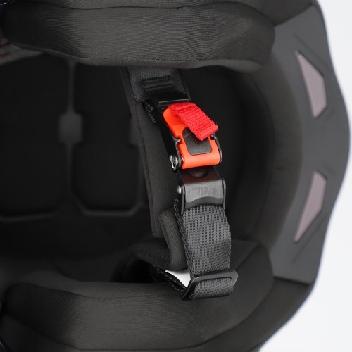 Detalle gráfico casco Acerbis Aria blanco azul rojo